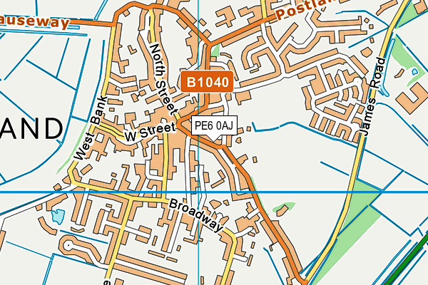 PE6 0AJ map - OS VectorMap District (Ordnance Survey)