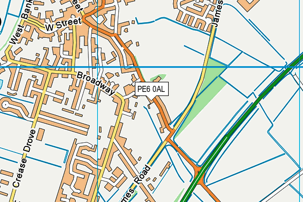 PE6 0AL map - OS VectorMap District (Ordnance Survey)