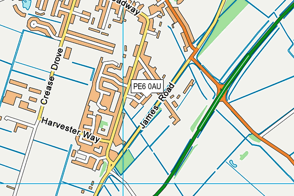 PE6 0AU map - OS VectorMap District (Ordnance Survey)