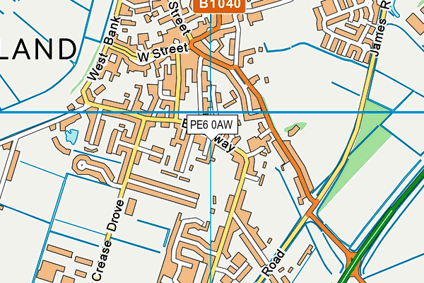 PE6 0AW map - OS VectorMap District (Ordnance Survey)