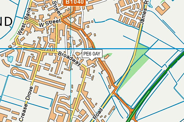 PE6 0AY map - OS VectorMap District (Ordnance Survey)