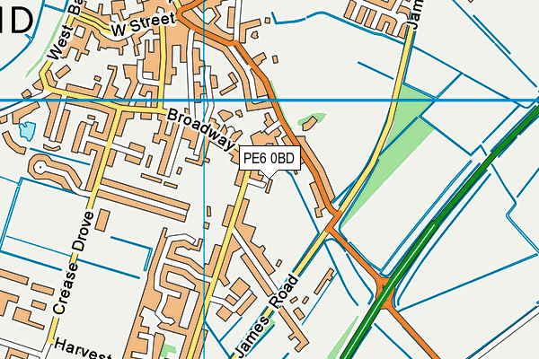 PE6 0BD map - OS VectorMap District (Ordnance Survey)
