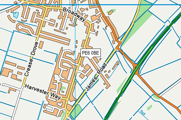 PE6 0BE map - OS VectorMap District (Ordnance Survey)