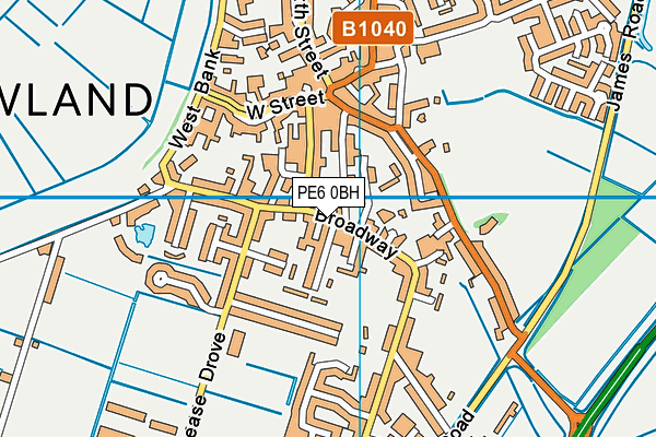 PE6 0BH map - OS VectorMap District (Ordnance Survey)