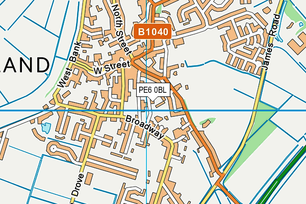 PE6 0BL map - OS VectorMap District (Ordnance Survey)