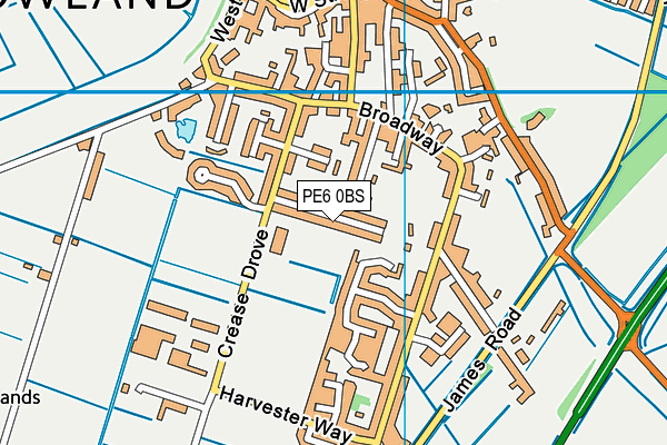 PE6 0BS map - OS VectorMap District (Ordnance Survey)