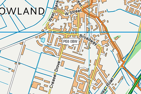 PE6 0BW map - OS VectorMap District (Ordnance Survey)