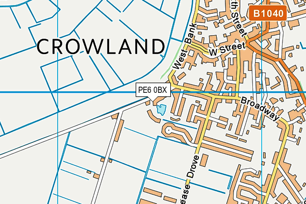 PE6 0BX map - OS VectorMap District (Ordnance Survey)