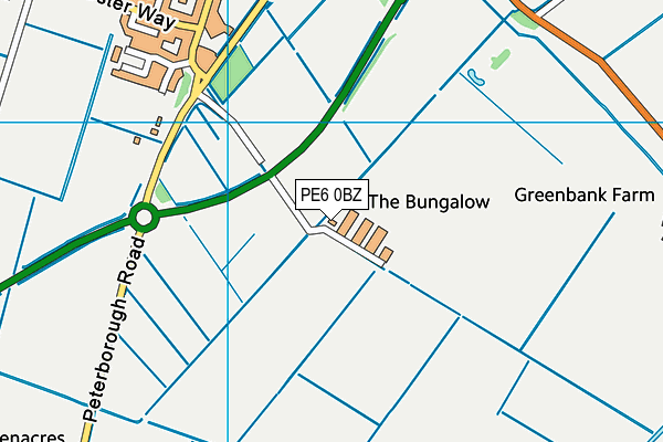 PE6 0BZ map - OS VectorMap District (Ordnance Survey)