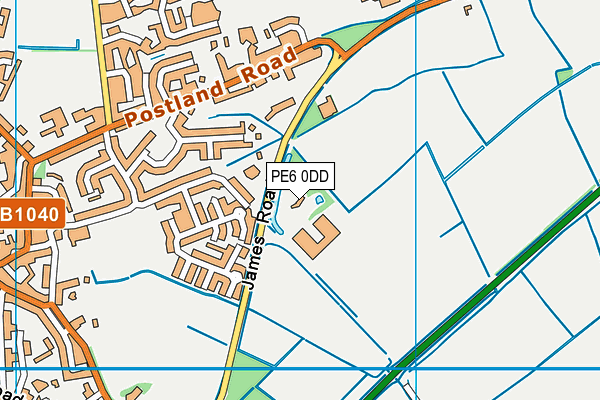 PE6 0DD map - OS VectorMap District (Ordnance Survey)