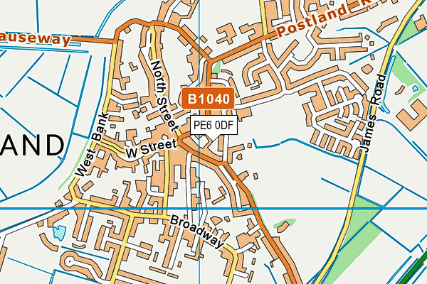 PE6 0DF map - OS VectorMap District (Ordnance Survey)
