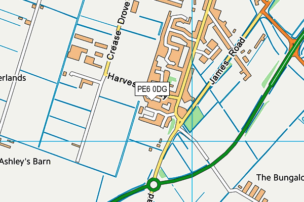 PE6 0DG map - OS VectorMap District (Ordnance Survey)