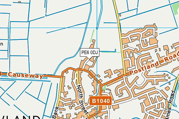 PE6 0DJ map - OS VectorMap District (Ordnance Survey)