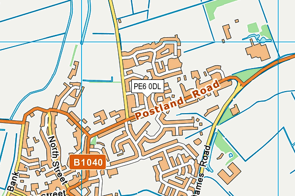 PE6 0DL map - OS VectorMap District (Ordnance Survey)