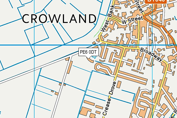 PE6 0DT map - OS VectorMap District (Ordnance Survey)