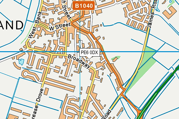 PE6 0DX map - OS VectorMap District (Ordnance Survey)
