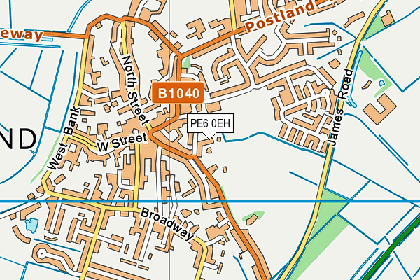 PE6 0EH map - OS VectorMap District (Ordnance Survey)