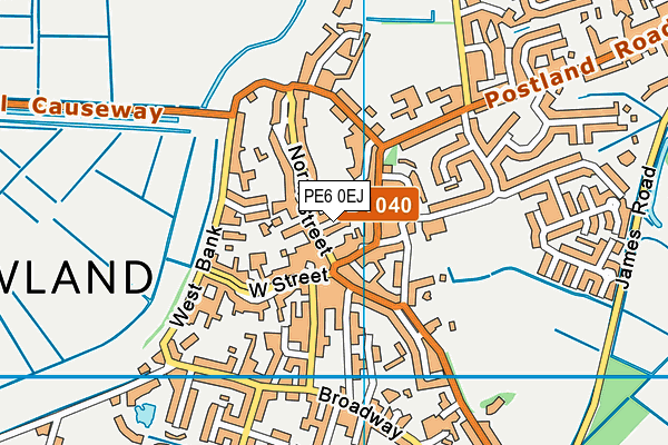 PE6 0EJ map - OS VectorMap District (Ordnance Survey)