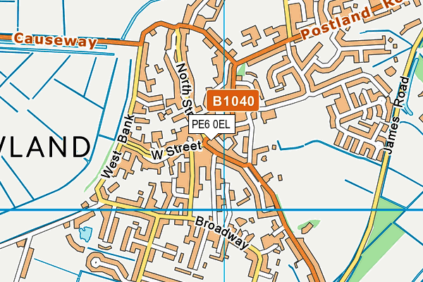 PE6 0EL map - OS VectorMap District (Ordnance Survey)