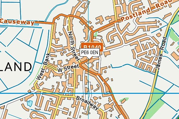 PE6 0EN map - OS VectorMap District (Ordnance Survey)