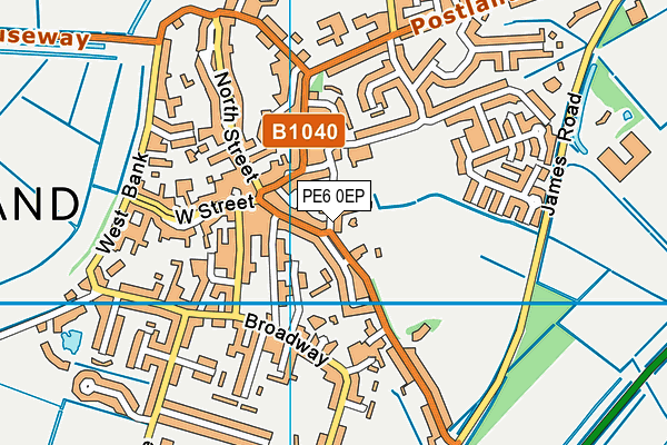 PE6 0EP map - OS VectorMap District (Ordnance Survey)