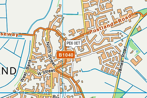 PE6 0ET map - OS VectorMap District (Ordnance Survey)