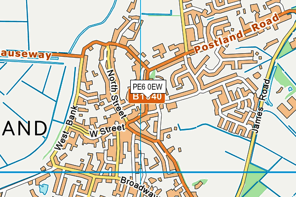 PE6 0EW map - OS VectorMap District (Ordnance Survey)