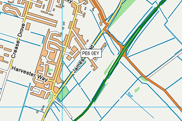 PE6 0EY map - OS VectorMap District (Ordnance Survey)
