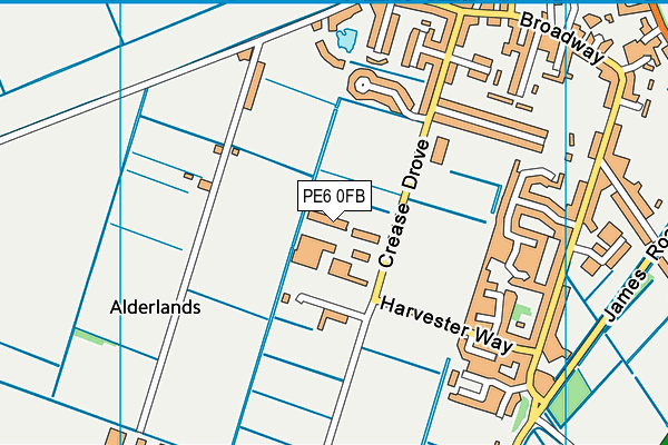 PE6 0FB map - OS VectorMap District (Ordnance Survey)