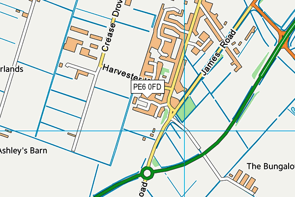 PE6 0FD map - OS VectorMap District (Ordnance Survey)