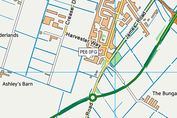 PE6 0FG map - OS VectorMap District (Ordnance Survey)