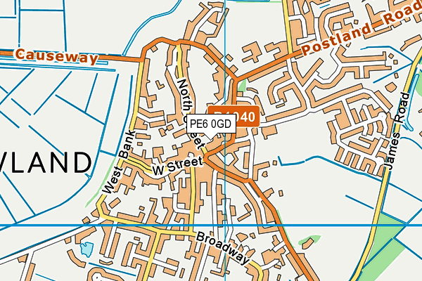 PE6 0GD map - OS VectorMap District (Ordnance Survey)
