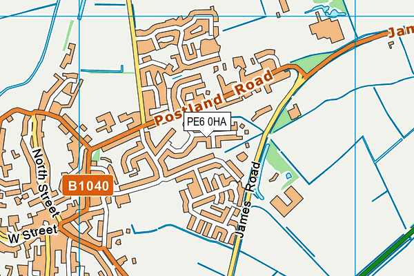 PE6 0HA map - OS VectorMap District (Ordnance Survey)