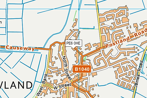 PE6 0HE map - OS VectorMap District (Ordnance Survey)