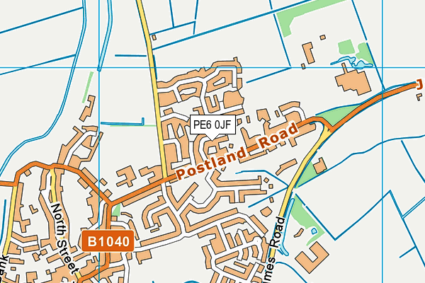 PE6 0JF map - OS VectorMap District (Ordnance Survey)