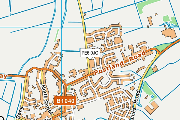 PE6 0JG map - OS VectorMap District (Ordnance Survey)