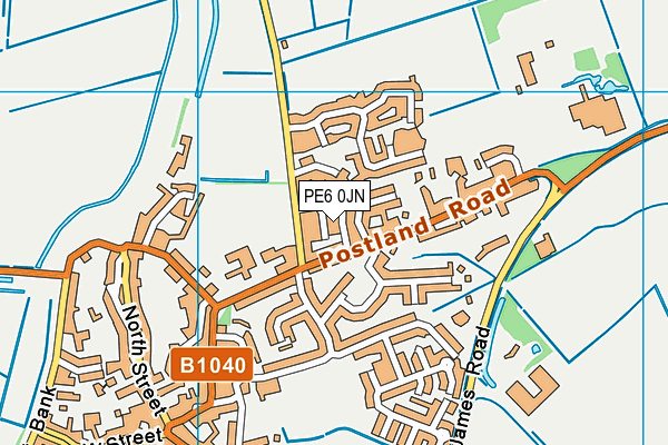 PE6 0JN map - OS VectorMap District (Ordnance Survey)