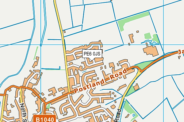 PE6 0JS map - OS VectorMap District (Ordnance Survey)