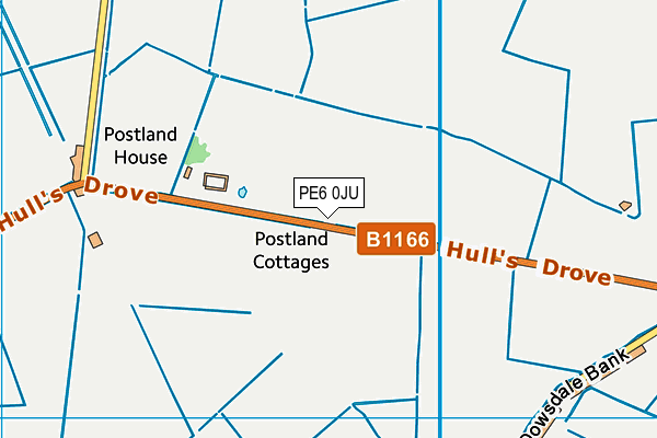 PE6 0JU map - OS VectorMap District (Ordnance Survey)