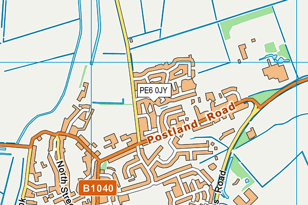 PE6 0JY map - OS VectorMap District (Ordnance Survey)