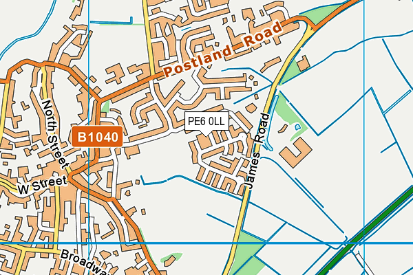 PE6 0LL map - OS VectorMap District (Ordnance Survey)