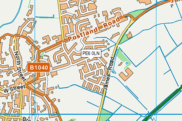 PE6 0LN map - OS VectorMap District (Ordnance Survey)