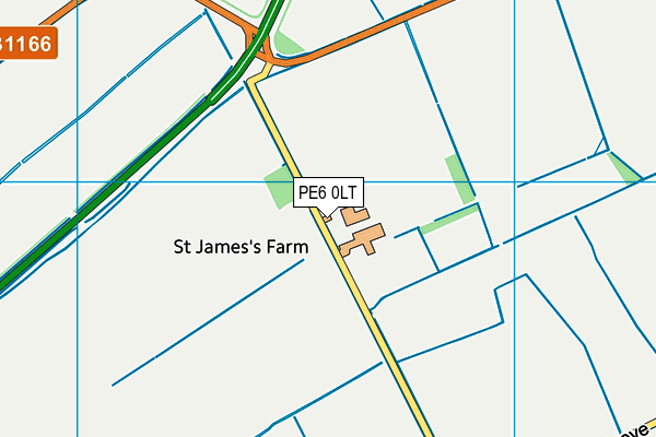 PE6 0LT map - OS VectorMap District (Ordnance Survey)