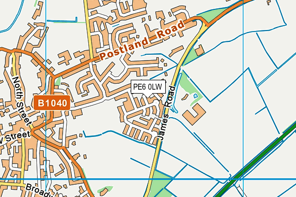 PE6 0LW map - OS VectorMap District (Ordnance Survey)
