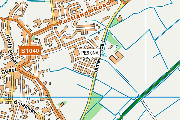 PE6 0NA map - OS VectorMap District (Ordnance Survey)