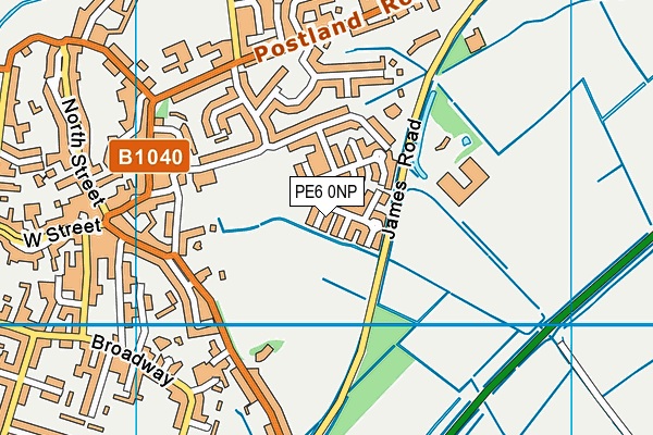 PE6 0NP map - OS VectorMap District (Ordnance Survey)