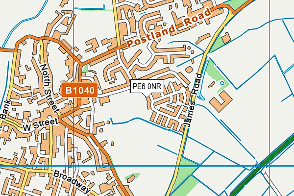 PE6 0NR map - OS VectorMap District (Ordnance Survey)