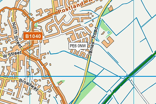 PE6 0NW map - OS VectorMap District (Ordnance Survey)