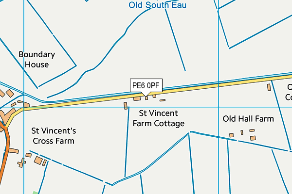 PE6 0PF map - OS VectorMap District (Ordnance Survey)