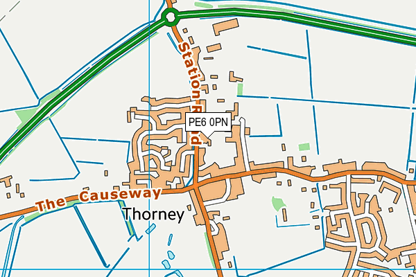 PE6 0PN map - OS VectorMap District (Ordnance Survey)